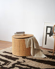 DISPLAY SALE - ROTIN STORAGE STOOL